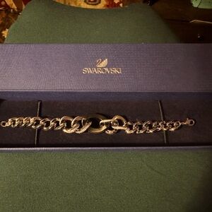 Swarovski silver with black crystal bracelet